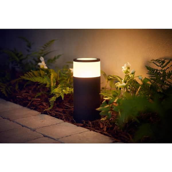 Calla Outdoor Low Voltage Black 640 Lumen Plug In Color Changing Integrated LED Smart Bollard Light Extension 1-Pack