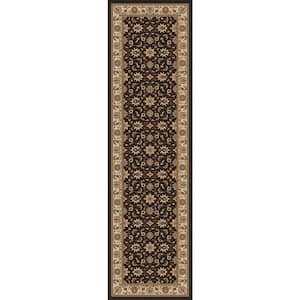 Como Brown 2 ft. x 8 ft. Traditional Oriental Floral Area Rug