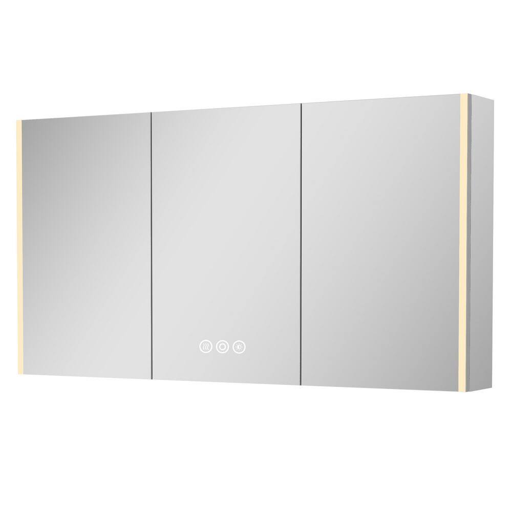 Rail 60 in. W x 32 in. H Rectangular Aluminum Medicine Cabinet with Mirror, Wall/Recessed, DTC Soft-Close Hinges price history on PriceWatchPro