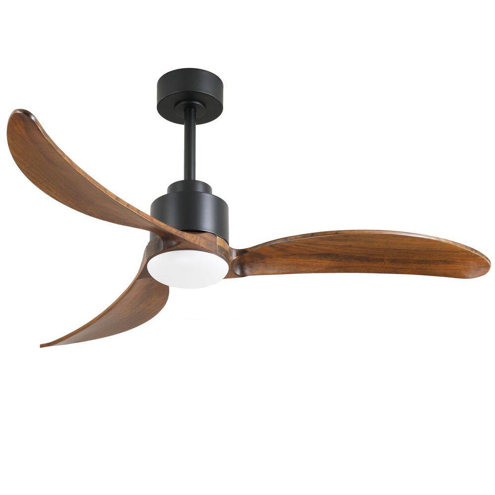 "52"" Ceiling Fan with Dimmable LED Light, Remote, Quiet DC Motor, 6-Speed, 3-Rod Adjustable, Reversible, Black + Wood" price history on PriceWatchPro