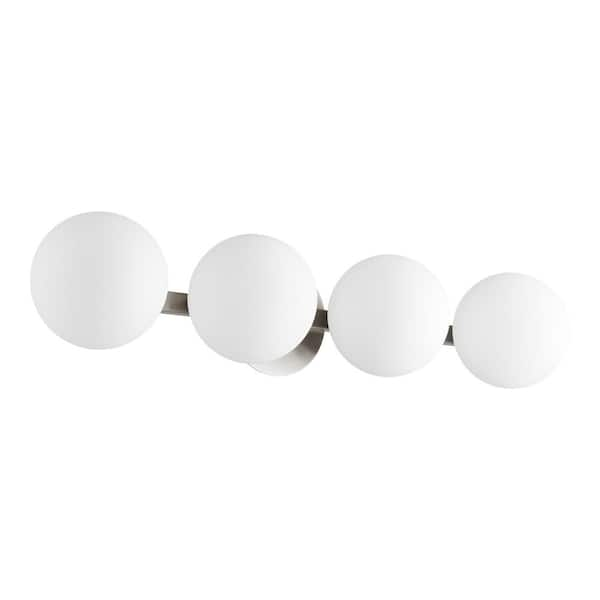 Quorum International Modern And Contemporary Globe 2975 In W 4 Lights Satin Nickel Vanity 3277