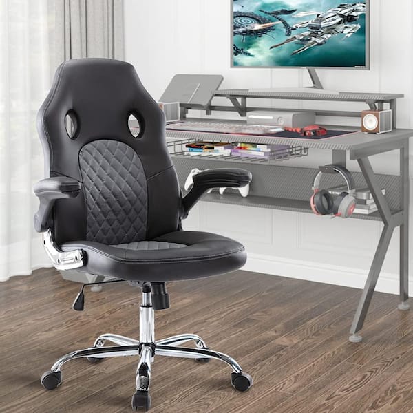 Gaming Office Ergonomic Computer Task Chair High Back with Flip-up Arms 