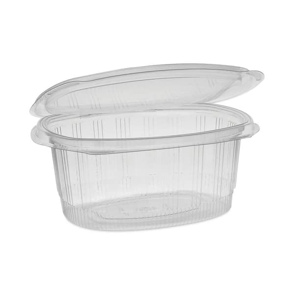 Unbranded EarthChoice 32 oz. Clear Plastic Recycled PET Hinged Container, 7.31 x 5.88 x 3.25 (280-Pack)