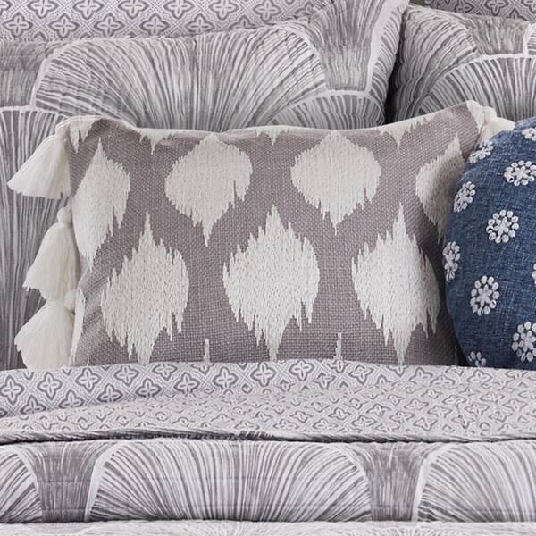 Grey tassel outlet pillow