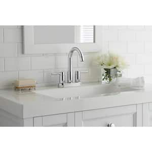 Dorind 4 in. Centerset Double-Handle High-Arc Bathroom Faucet in Polished Chrome