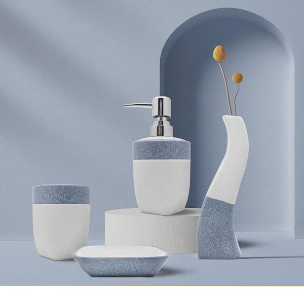 Bea Bathroom Set With Soap Dispenser + Toothbrush Holder 2 Pieces -  Bloomingville @ RoyalDesign