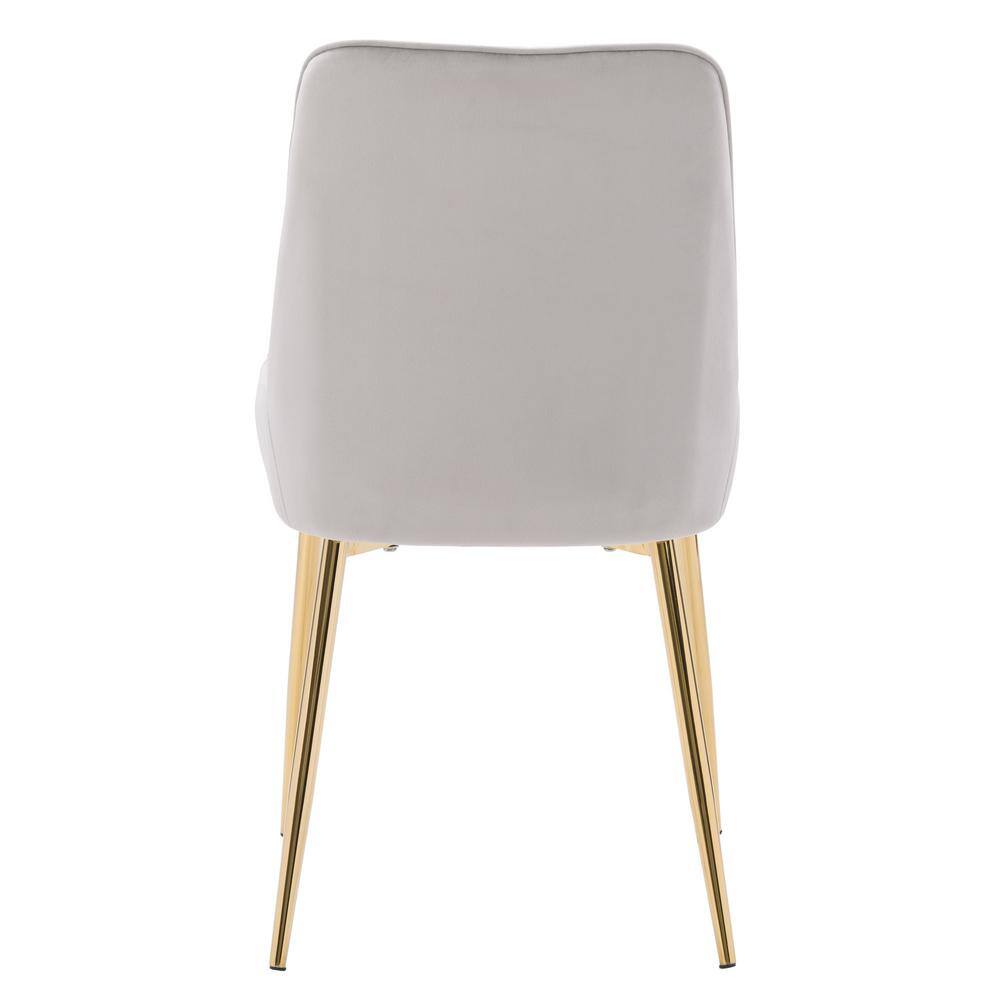 Mid-Century Glam Velvet Upholstered Side Chair with Gold Legs