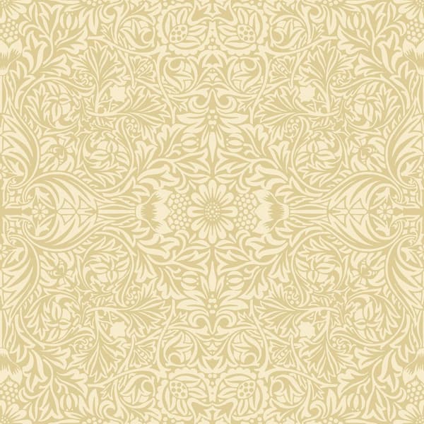 A-Street Prints Ceiling Yellow Intricate Floral Wallpaper Sample