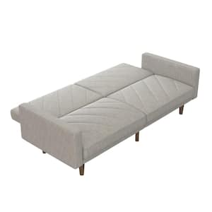 Paige Light Gray Linen Upholstered Futon