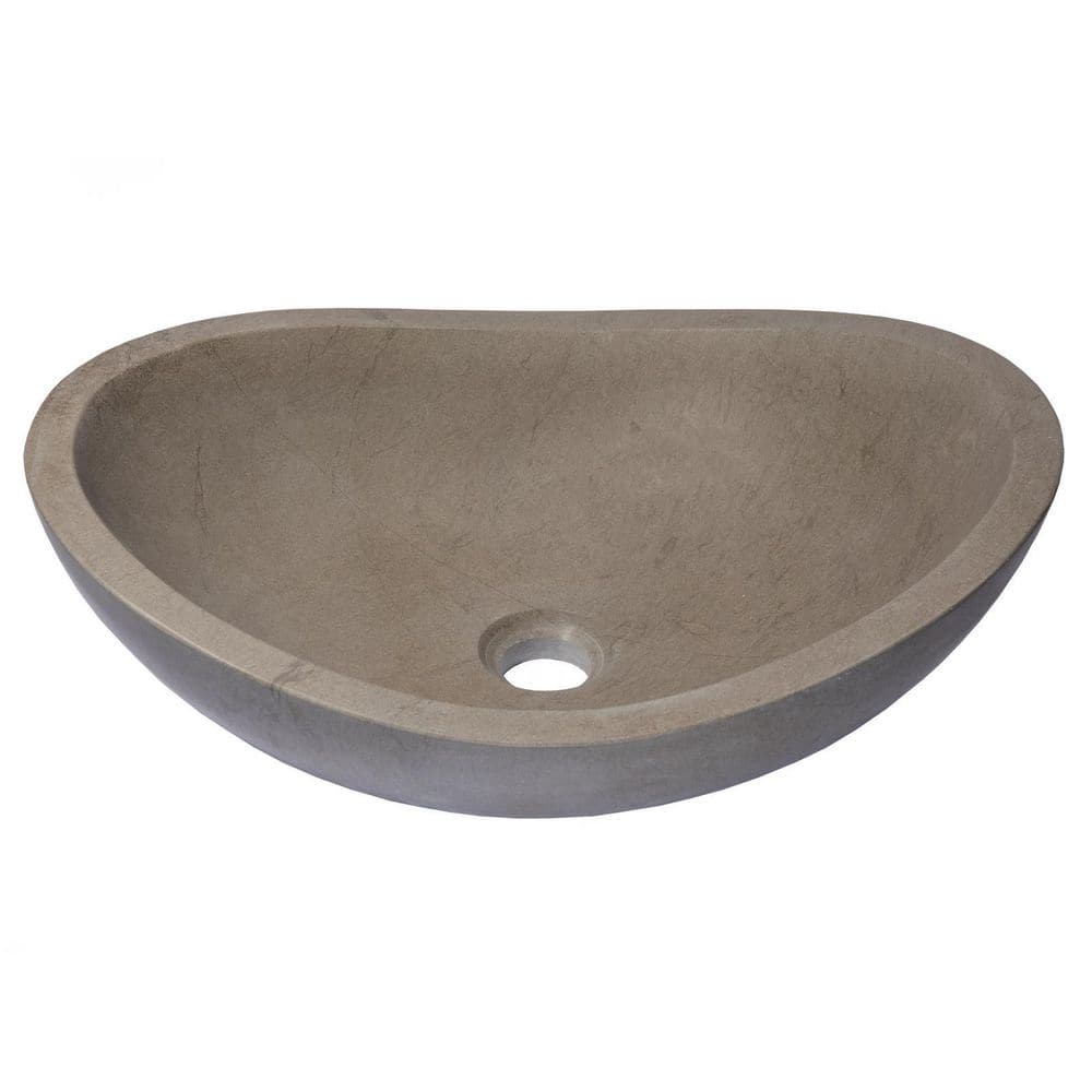 Molly Grey Marble 18'' Wall-Mount Oval Bathroom Sink