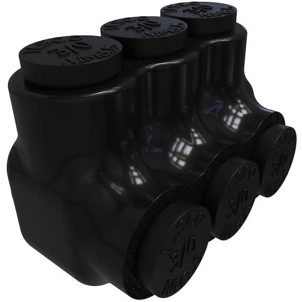 ILSCO Nimbus Insulated Aluminum Multi-Tap Connector, Conductor Range 3/0-6, 3 Ports, Single Sided Entry