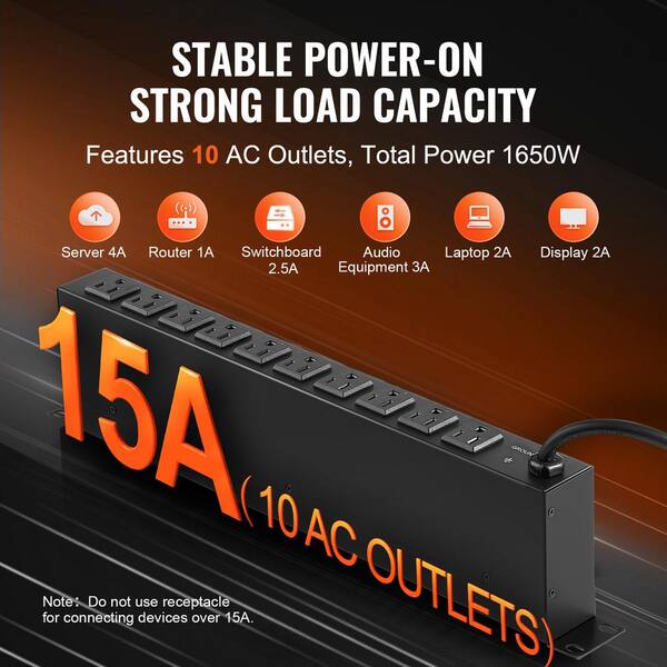 6-Outlet Rack mount Surge Protector Power Strip