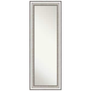 Large Rectangle Brushed Silver Hooks Modern Mirror (53 in. H x 19 in. W)