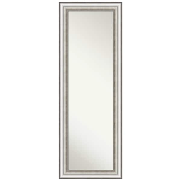 Amanti Art Large Rectangle Brushed Silver Hooks Modern Mirror (53 in. H x 19 in. W)