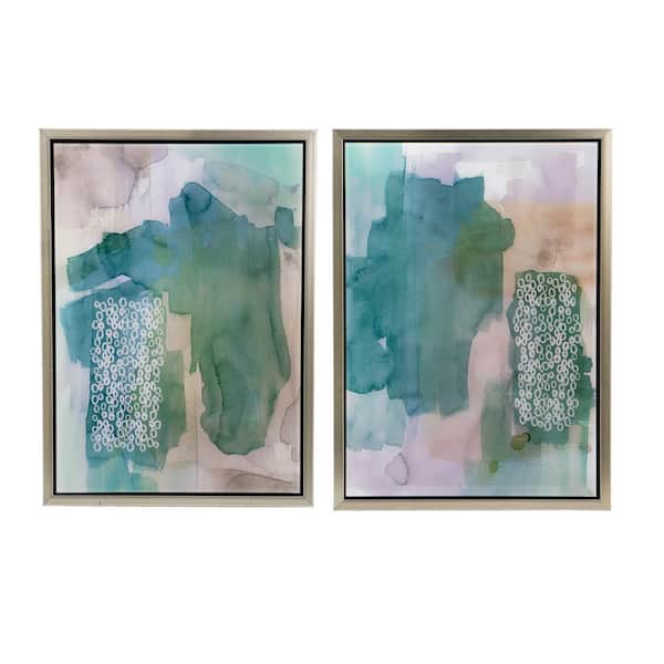A & B Home 2 Piece Framed Abstract Art Print 23.9 in. x 17.4 in.