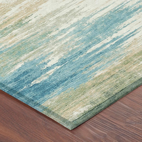 Chantille Machine Washable Indoor/Outdoor Abstract ACN2766 Teal 5 ft. x 7 ft. 6 in. Area Rug