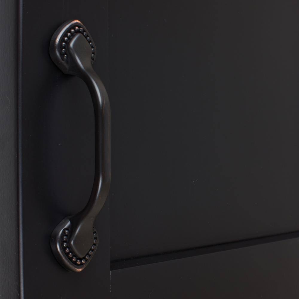 Oil Rubbed Bronze Beaded Spade Cabinet Pull with Mounting Hardware