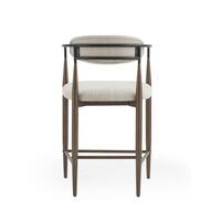 CHRISTOPHER KNIGHT HOME Boise 37.25 in. Beige Low Back Wood and Metal Frame Counter Bar Stool (Set of 2) Extra Tall, Coffee Gold and Black 120583