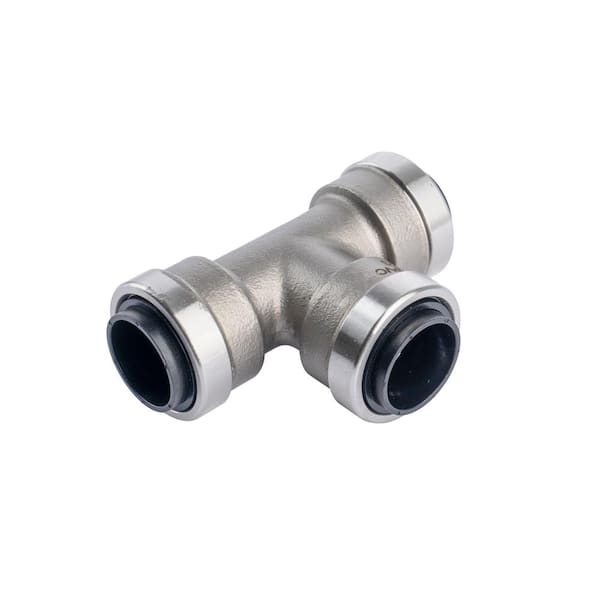 QUICKFITTING 1/2 in. Stainless Steel Push-to-Connect Tee Fitting