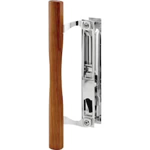 Chrome Diecast Sliding Door Handle Set with Wood Pull Acorn and Better Bilt