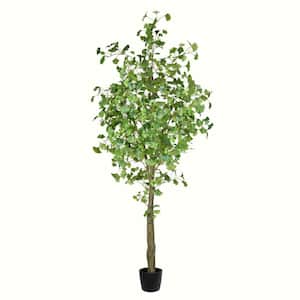7 ft. Green Artificial Ginkgo Other Everyday Tree in Pot