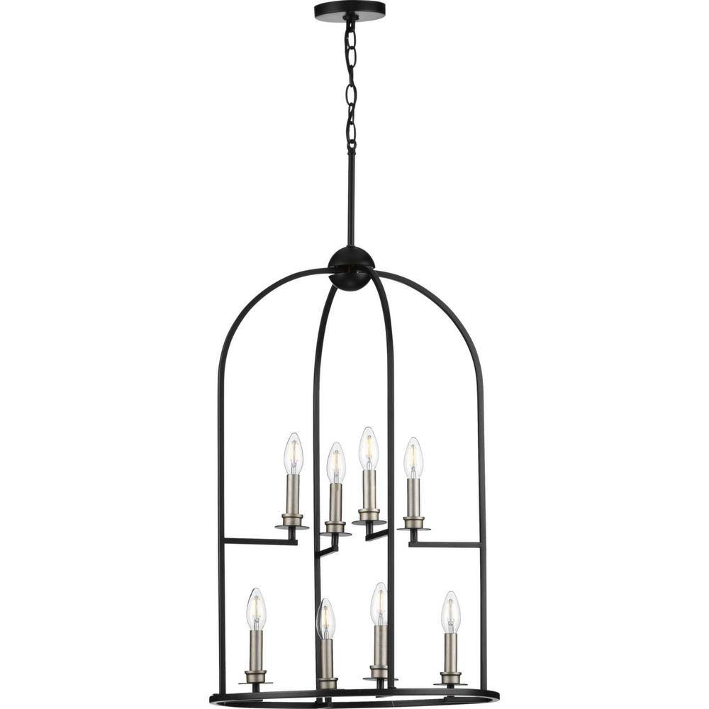 Seneca Matte Black 8-Light Farmhouse Chandelier