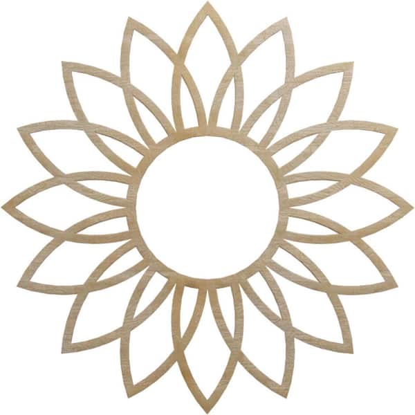 Ekena Millwork 36 in. x 13.125 in. x 0.25 in. Wood Medallion Moulding