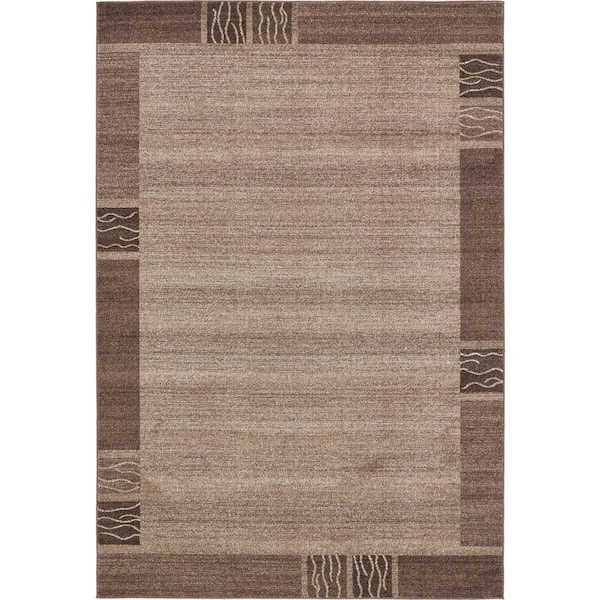 Unique Loom Del Mar Sarah Light Brown 6' 0 x 9' 0 Area Rug
