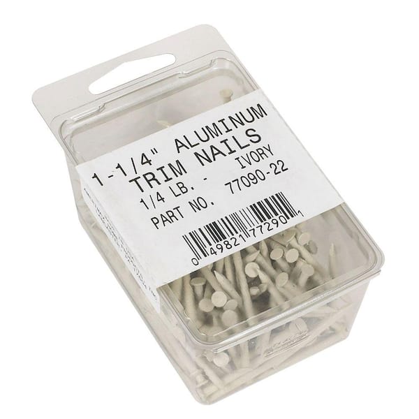 Amerimax Home Products 1.25 in. Heritage Cream Aluminum Nails (1/4 Pack)