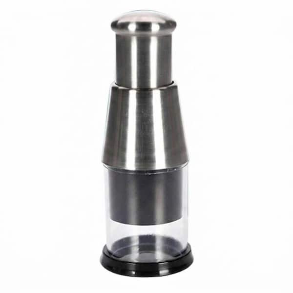 Stainless Steel Finish Manual Garlic Chopper Handheld Food Slicer Crusher for Onions Nuts Herbs Cooking 1 Piece