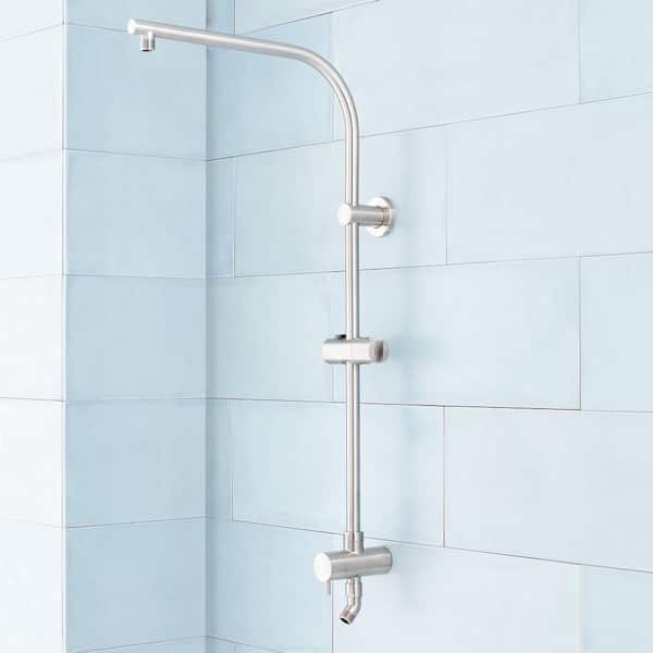 SIGNATURE HARDWARE 32 in. Slide Bar in Brushed Nickel