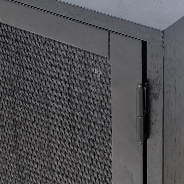 Hopper Studio Delancey 51 in. Matte Black 3 Door Cabinet