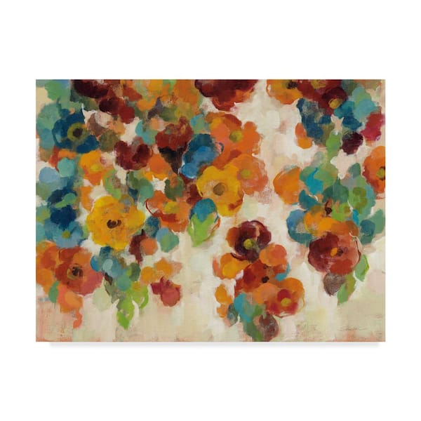 Trademark Fine Art 24 in. x 32 in. Spice And Turquoise Florals by Silvia Vassileva