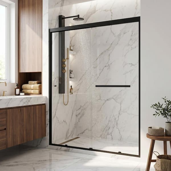 VIGO Satro 56 to 60 in. W x 74 in. H Double-Sliding Framed Shower