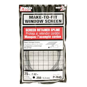 0.250 in. x 25 ft. Gray Screen Retainer Spline