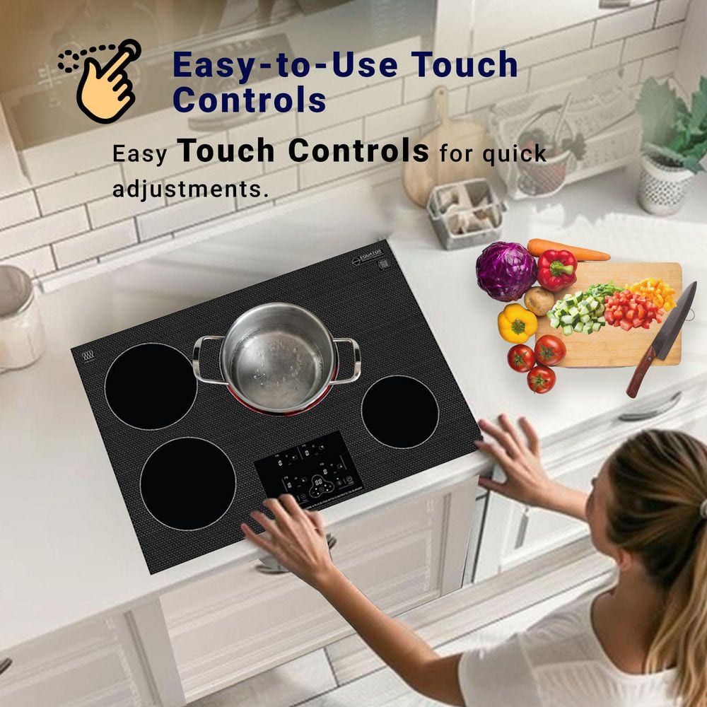 Equator 30" Black Ceramic 4 Burner Induction Cooktop