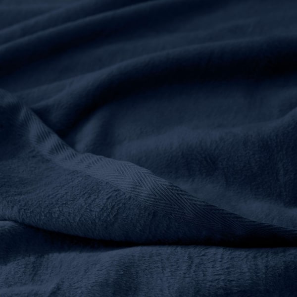 Company Cotton Acrylic Fleece Collection Navy Cotton King/California King Woven Blanket
