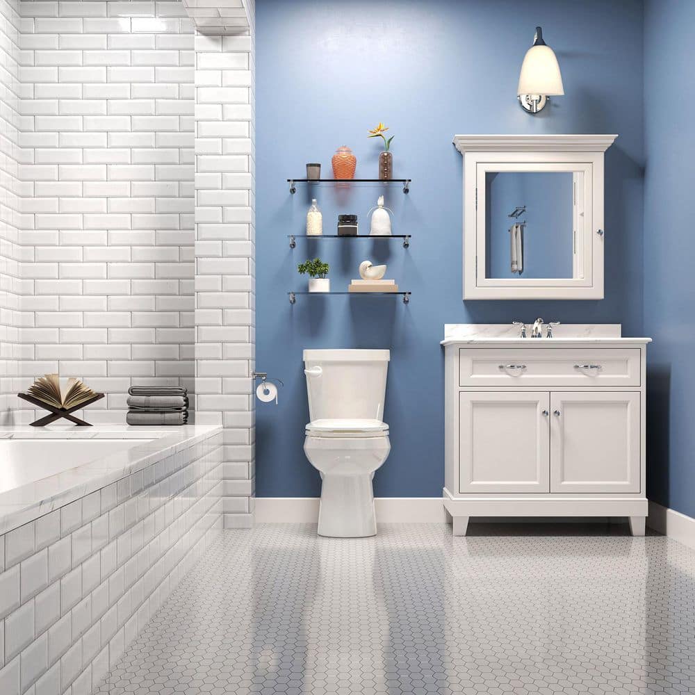 White Elongated Dual Flush High Efficiency Toilet