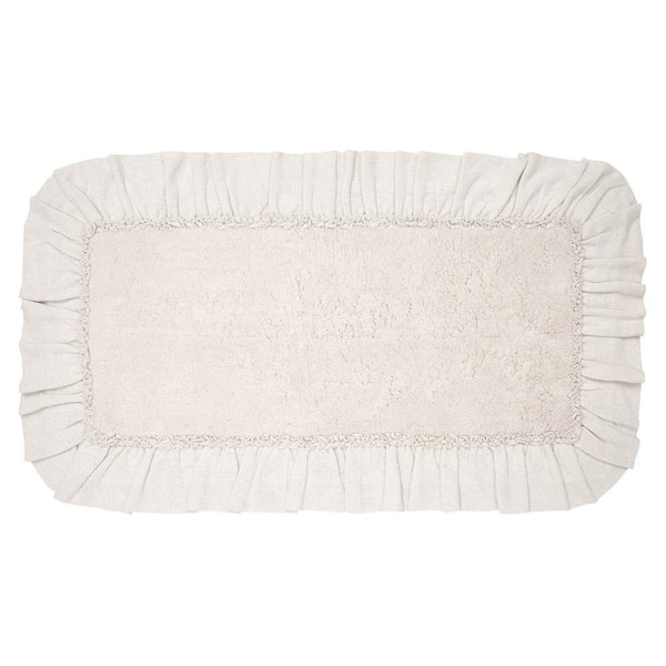 Burlap 27 in. x 48 in. Antique White Bathmat