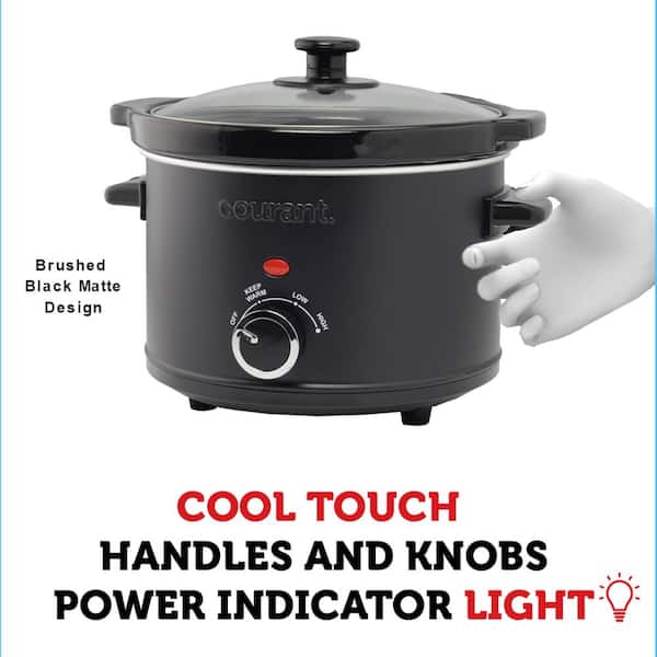 Basic Crock Pot 2 Qt Slow Cooker Removable Pot Keep Warm Setting Manual  Black