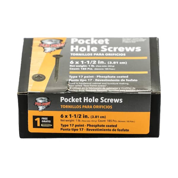 Pro-Twist #6 x 1-1/2 in. Combo Drive Pan-Head Pocket-Hole Screw (1 lb./Pack)