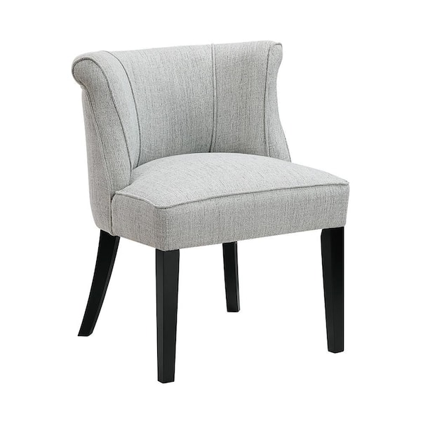 Urielle Gray Textured Fabric Upholstery Solid Wood Accent Armless Chair