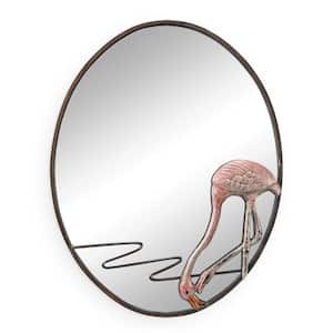 Medium Oval Pink Novelty Mirror (26 in. H x 21 in. W)