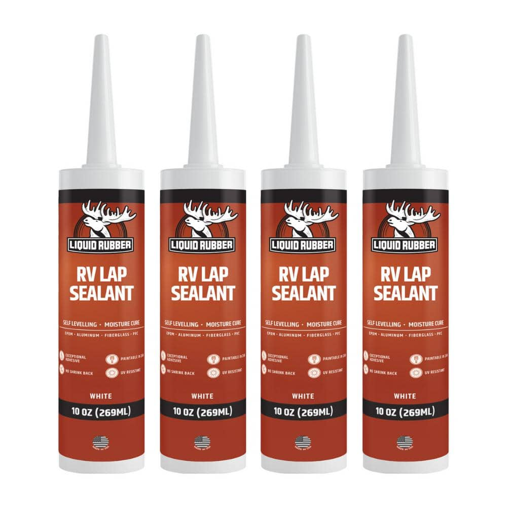 LIQUID RUBBER 10 oz. White, RV Lap Sealant, Synthetic Rubber (4-Pack ...