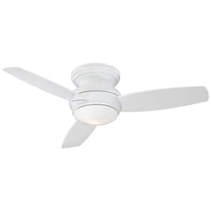 Traditional Concept 44 in. Integrated LED Indoor/Outdoor White Ceiling Fan with Light with Wall Control