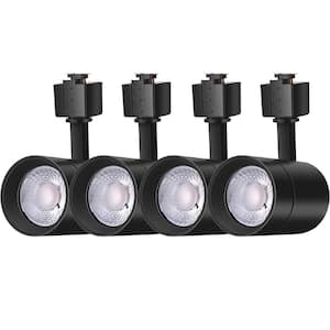 1-Light Black Integrated LED Linear Track Lighting Mini Cylinder Step Head (4-Pack)
