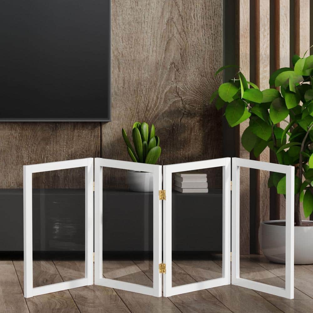 RED LANTERN 2 ft. Short Clear Plastic Partition White 4 Panel SH