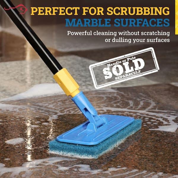 Medium Duty Cleaning Scrubbing Pads 5-Pieces Bundle W/ Threaded Swivel EZ Scrub Pad Holder Household Commercial Cleaning