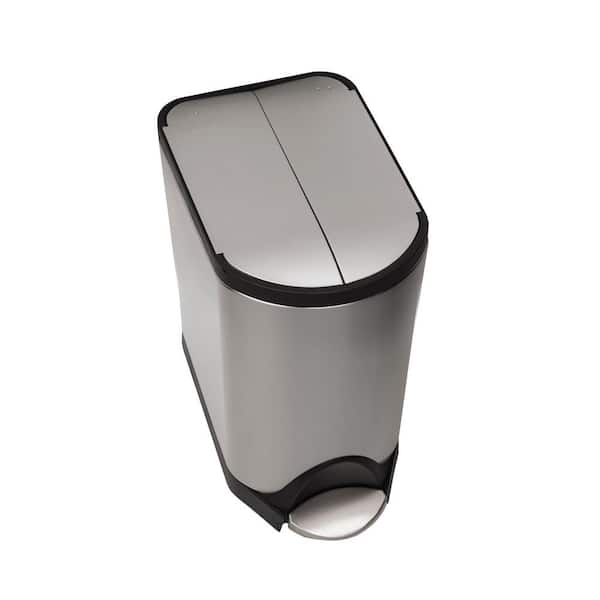 simplehuman 20-Liter Fingerprint-Proof Brushed Stainless Steel Butterfly Step-On Trash Can