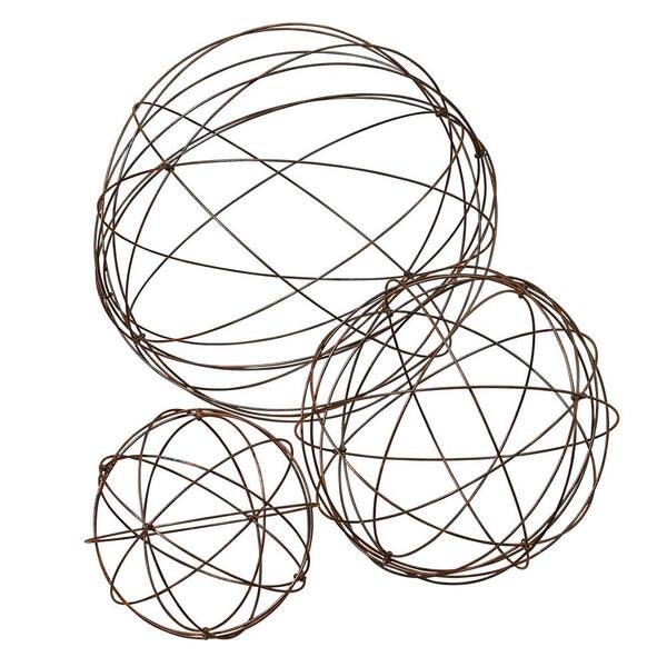 GERSON INTERNATIONAL Heavy Wire Garden Spheres (Set of 3)